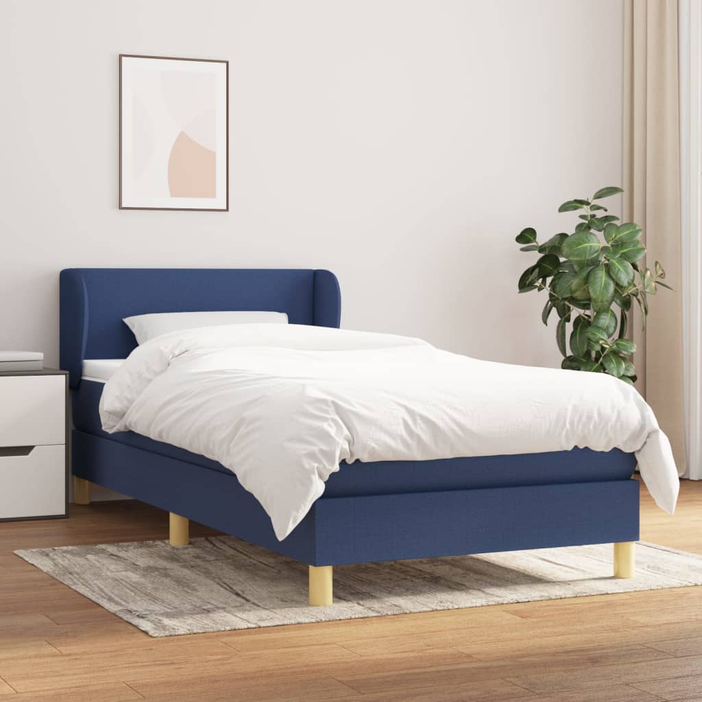 vidaXL Boxspring met matras stof donkerbruin 90x200 cm