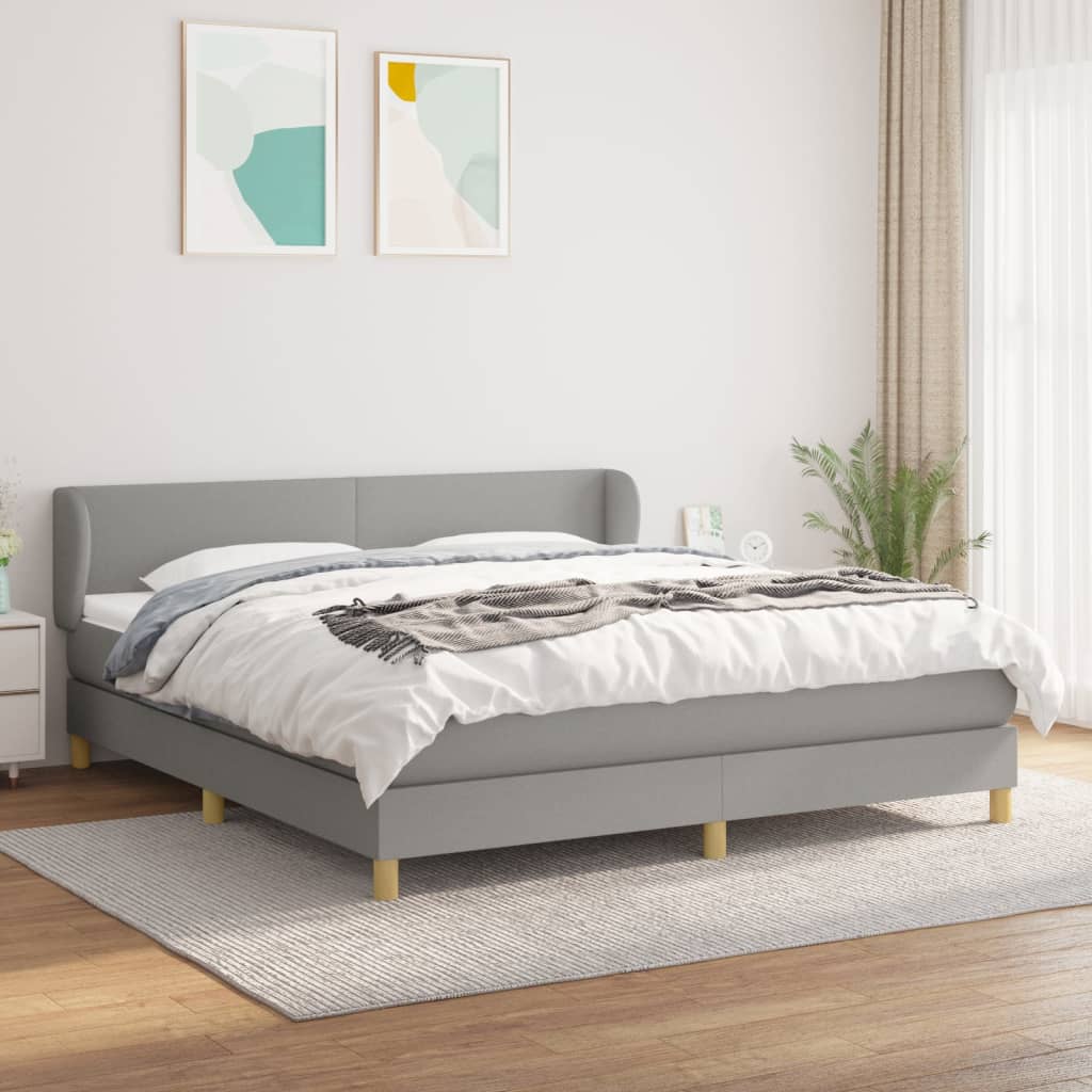 vidaXL Boxspring met matras stof donkerbruin 90x200 cm