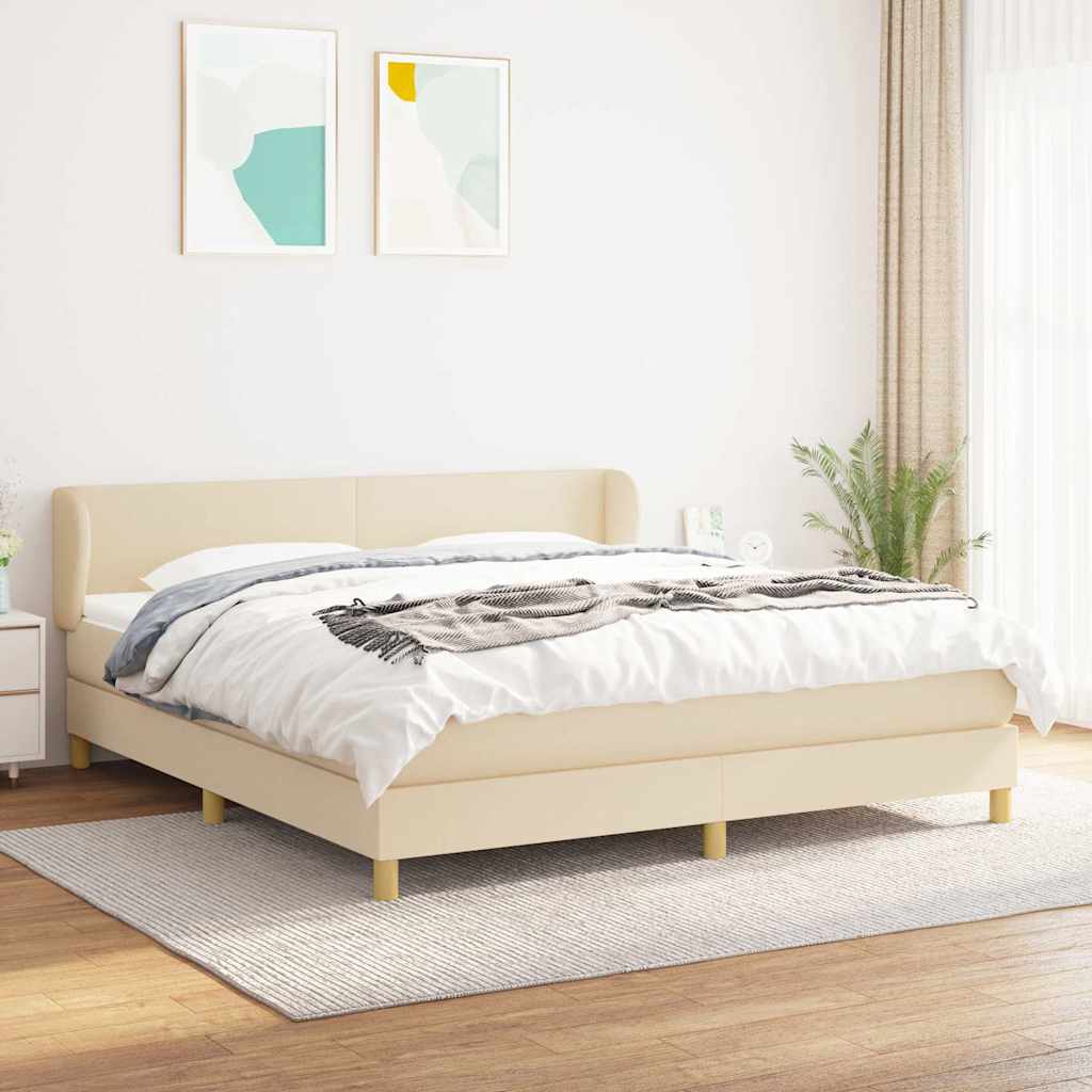 vidaXL Boxspring met matras stof donkerbruin 90x200 cm