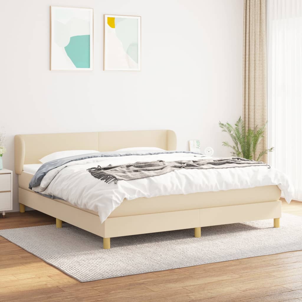 vidaXL Boxspring met matras stof donkerbruin 90x200 cm