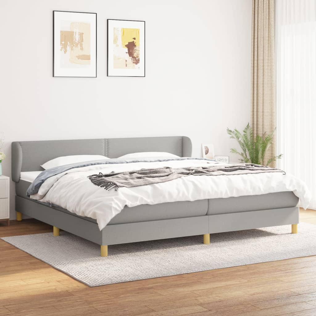 vidaXL Boxspring met matras stof donkerbruin 90x200 cm