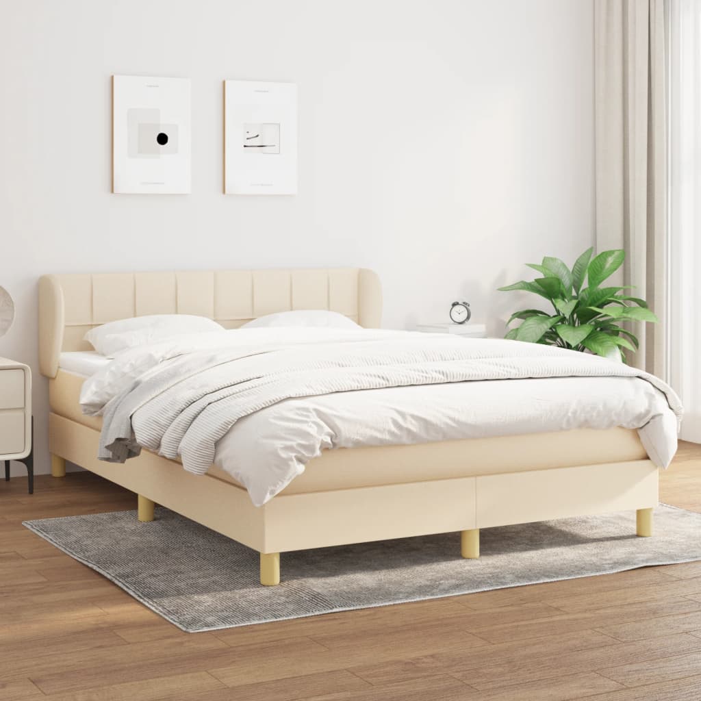 vidaXL Boxspring met matras stof donkerbruin 90x200 cm