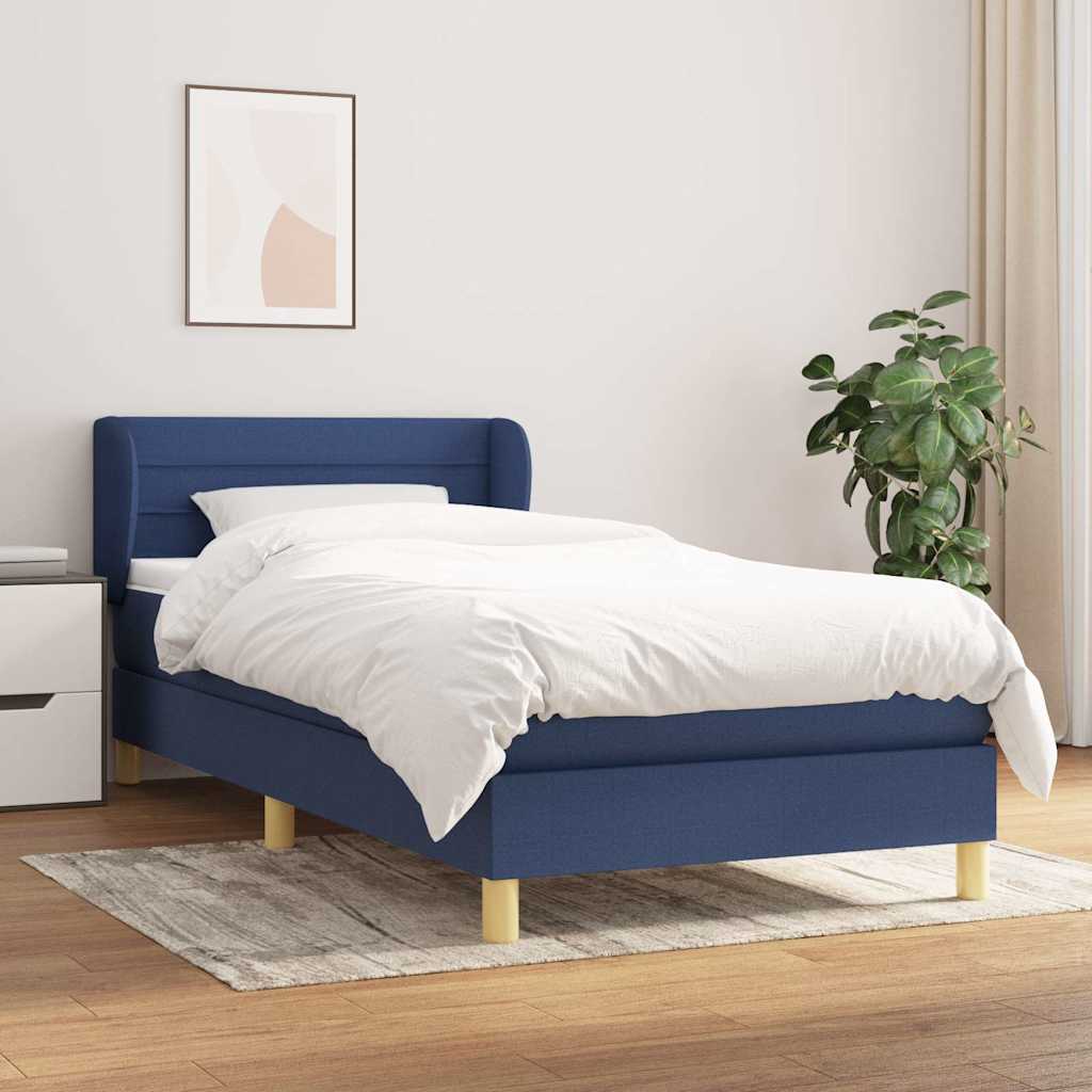 vidaXL Boxspring met matras stof donkerbruin 90x200 cm