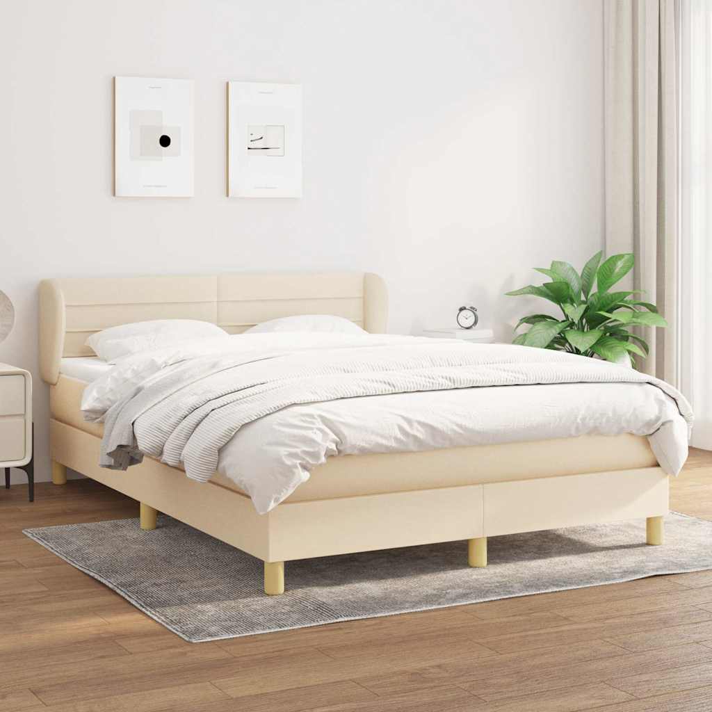 vidaXL Boxspring met matras stof donkerbruin 90x200 cm