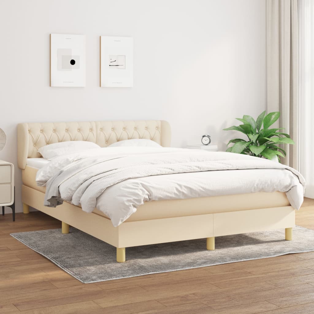 vidaXL Boxspring met matras stof donkerbruin 90x200 cm