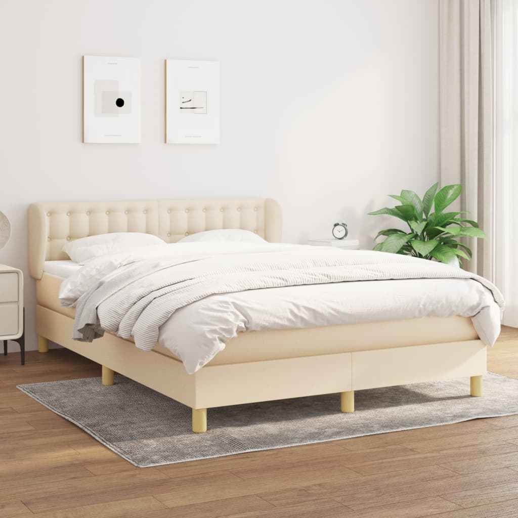 vidaXL Boxspring met matras stof donkerbruin 90x200 cm
