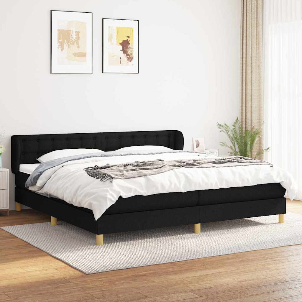 vidaXL Boxspring met matras stof donkerbruin 90x200 cm