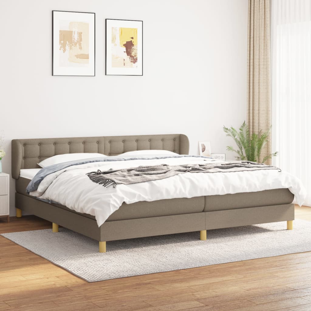 vidaXL Boxspring met matras stof donkerbruin 90x200 cm
