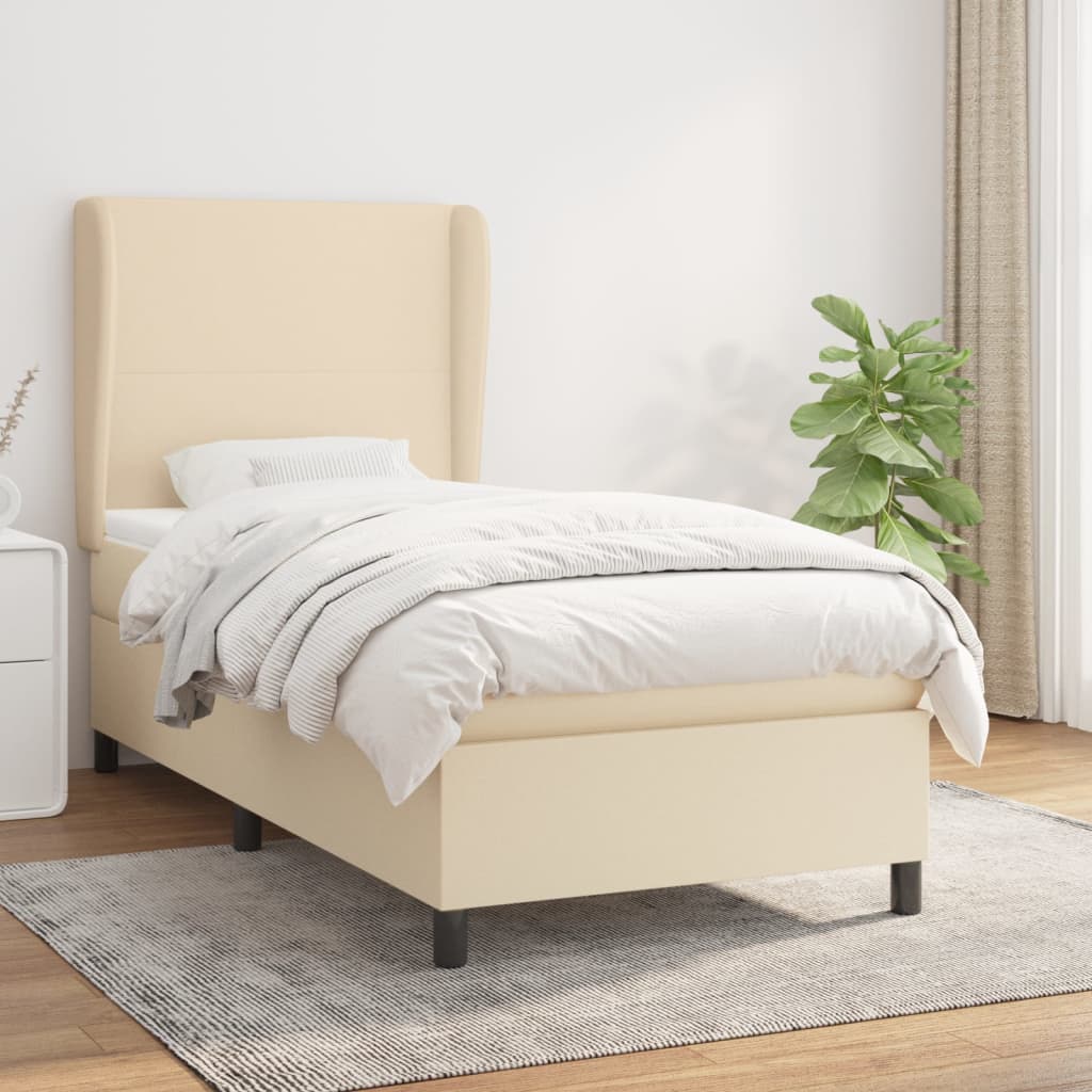 vidaXL Boxspring met matras stof donkergrijs 160x200 cm
