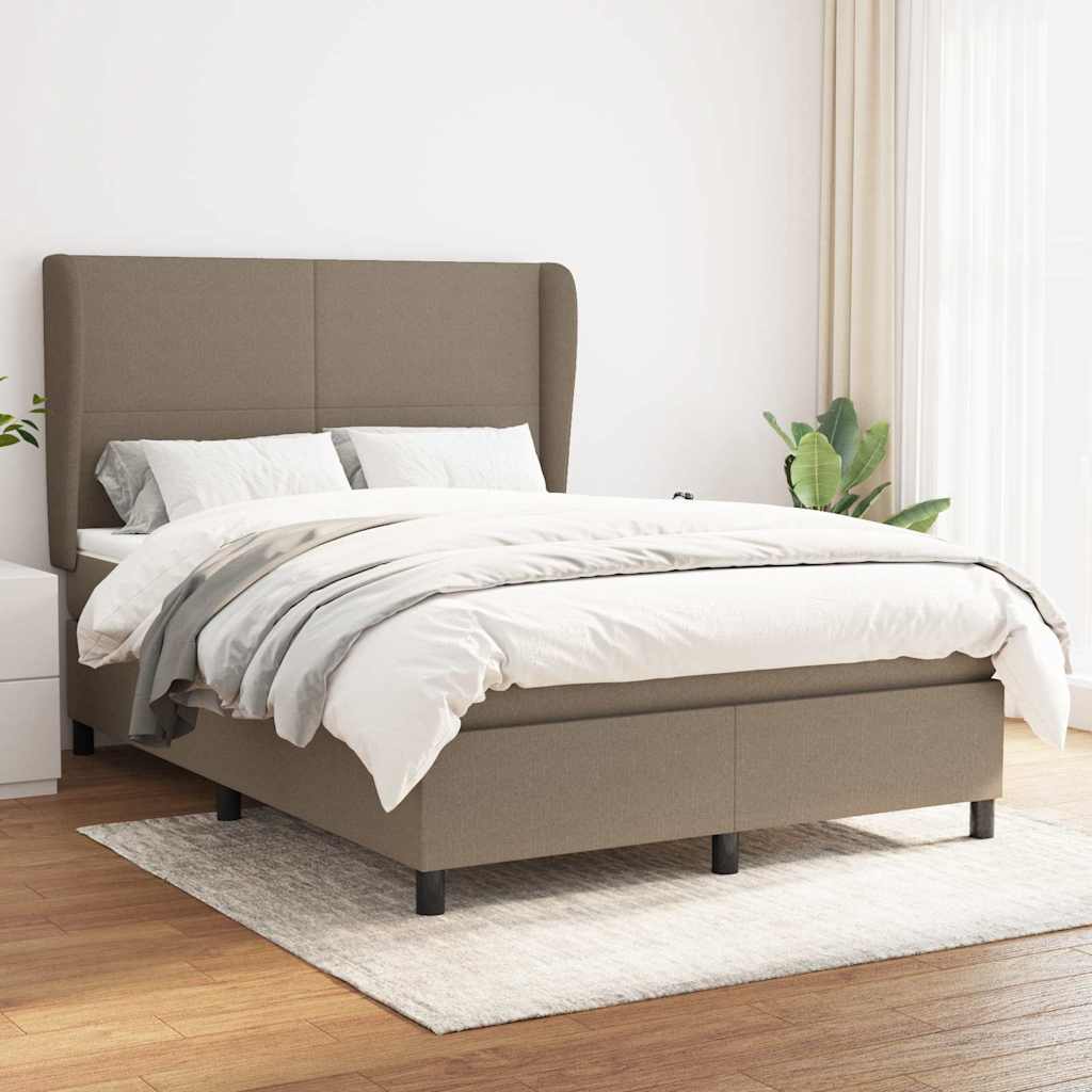 vidaXL Boxspring met matras stof donkergrijs 160x200 cm