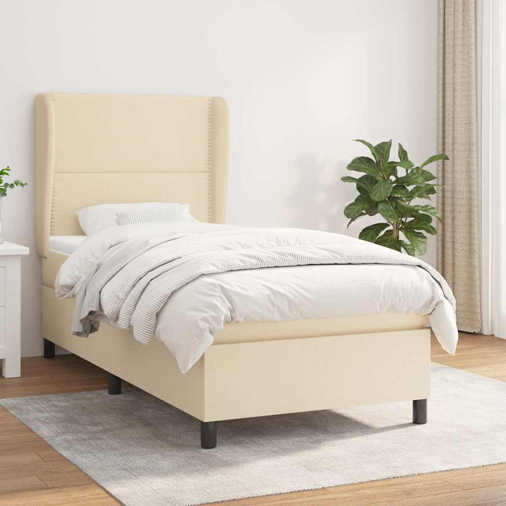 vidaXL Boxspring met matras stof donkergrijs 160x200 cm