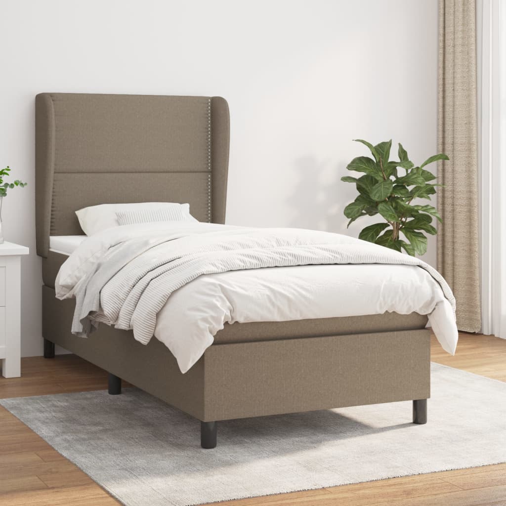 vidaXL Boxspring met matras stof donkergrijs 160x200 cm