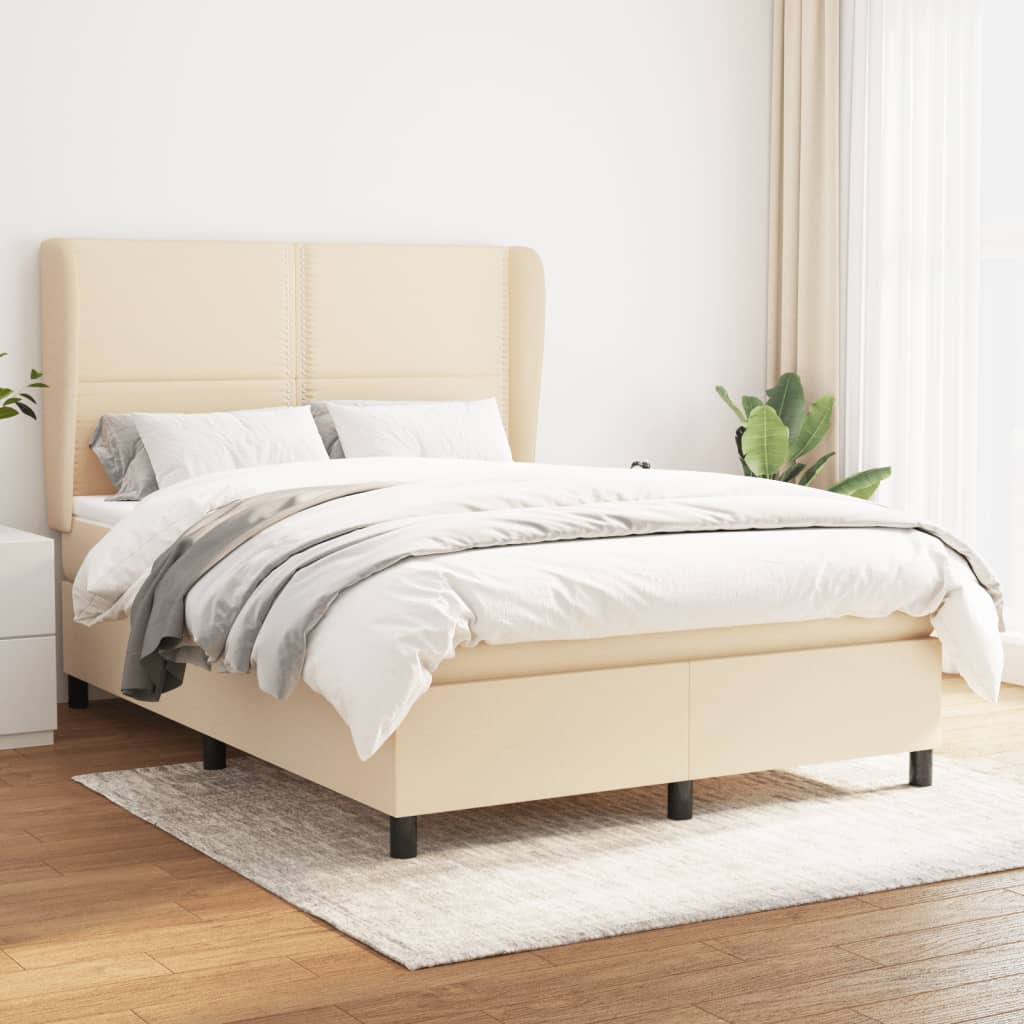 vidaXL Boxspring met matras stof donkergrijs 160x200 cm