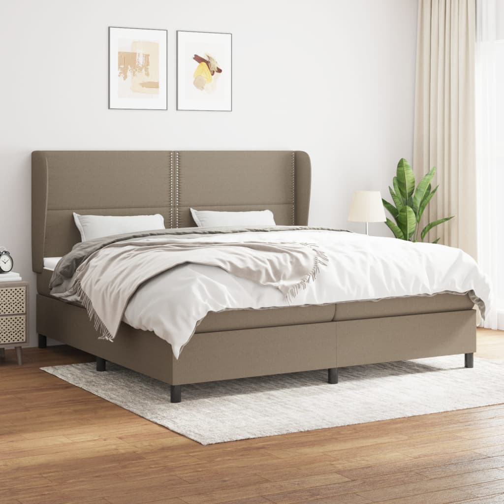vidaXL Boxspring met matras stof donkergrijs 160x200 cm