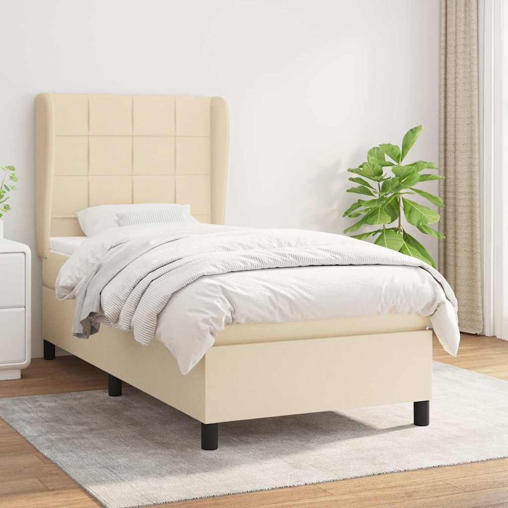 vidaXL Boxspring met matras stof donkergrijs 160x200 cm
