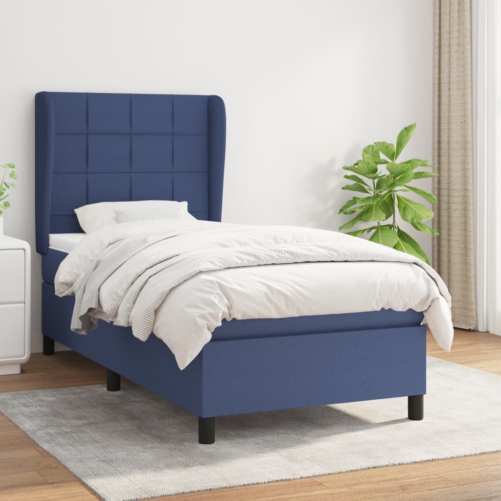 vidaXL Boxspring met matras stof donkergrijs 160x200 cm
