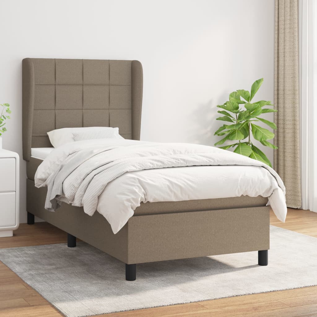 vidaXL Boxspring met matras stof donkergrijs 160x200 cm