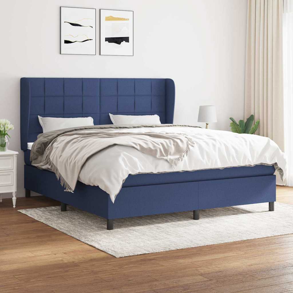 vidaXL Boxspring met matras stof donkergrijs 160x200 cm
