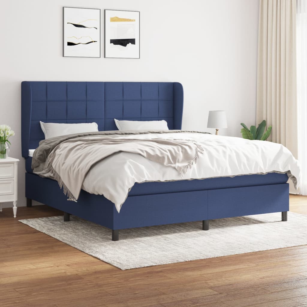 vidaXL Boxspring met matras stof donkergrijs 160x200 cm