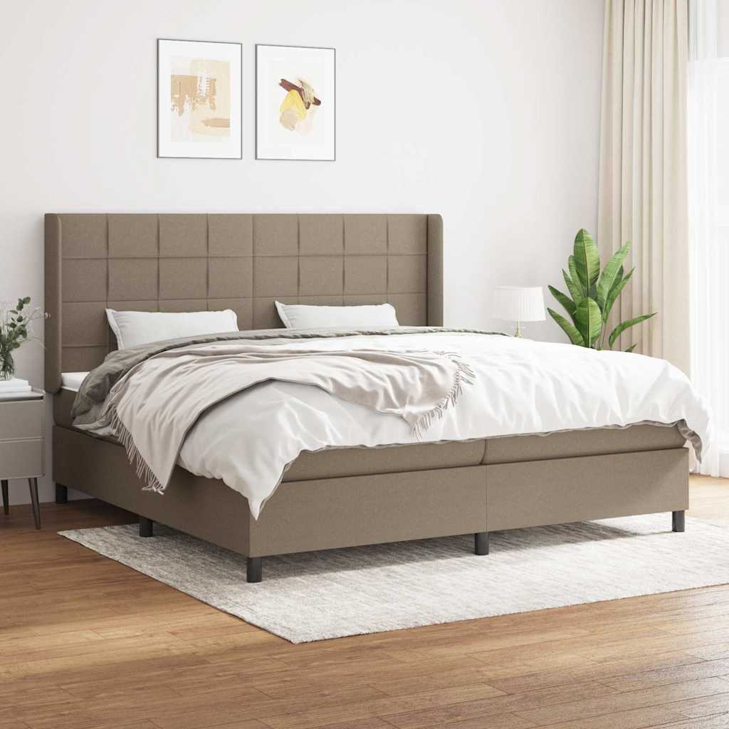 vidaXL Boxspring met matras stof donkergrijs 160x200 cm