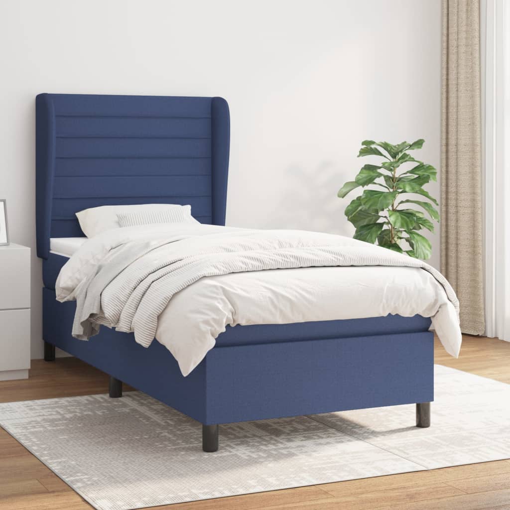 vidaXL Boxspring met matras stof donkergrijs 160x200 cm
