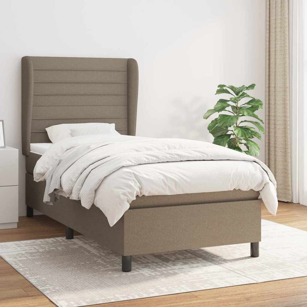vidaXL Boxspring met matras stof donkergrijs 160x200 cm