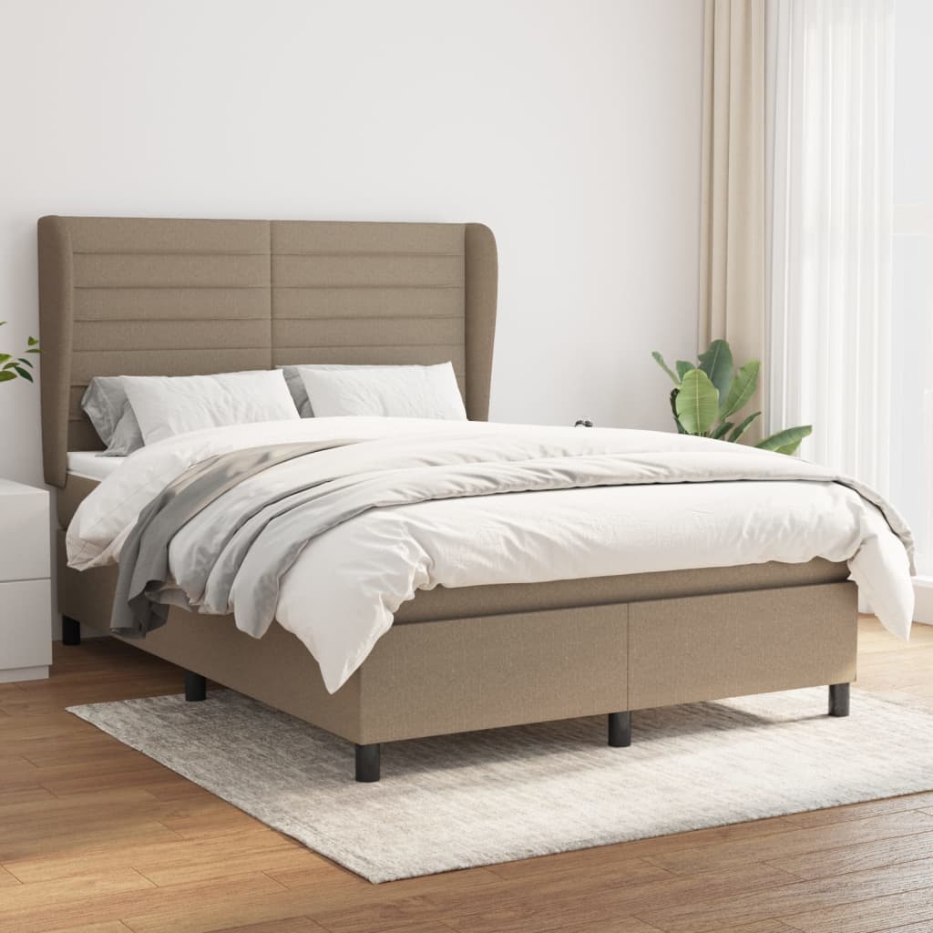 vidaXL Boxspring met matras stof donkergrijs 160x200 cm