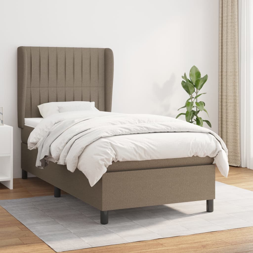 vidaXL Boxspring met matras stof donkergrijs 160x200 cm