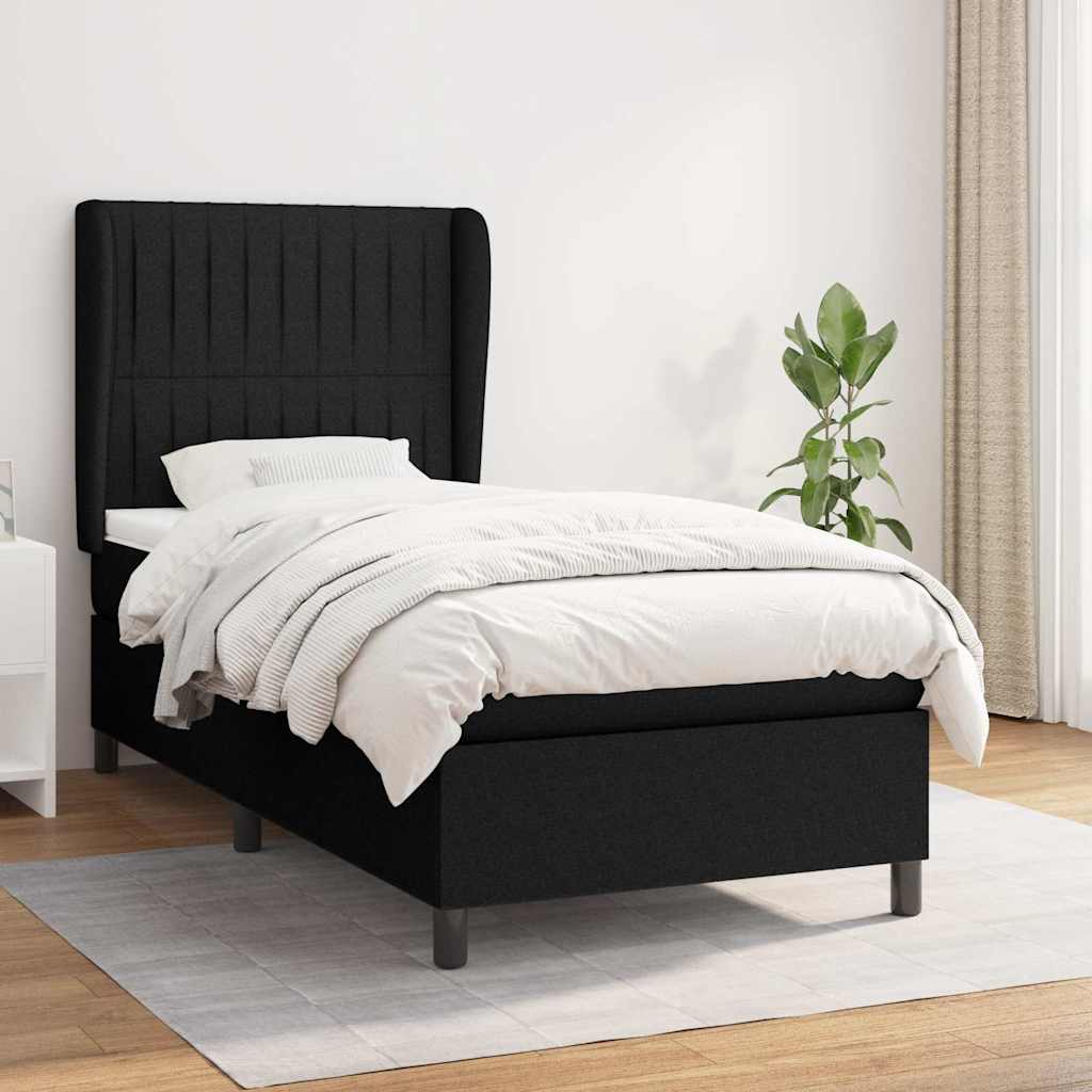 vidaXL Boxspring met matras stof donkergrijs 160x200 cm