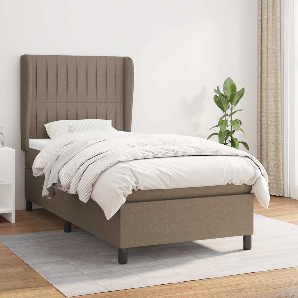 vidaXL Boxspring met matras stof donkergrijs 160x200 cm