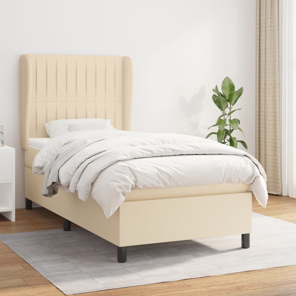 vidaXL Boxspring met matras stof donkergrijs 160x200 cm