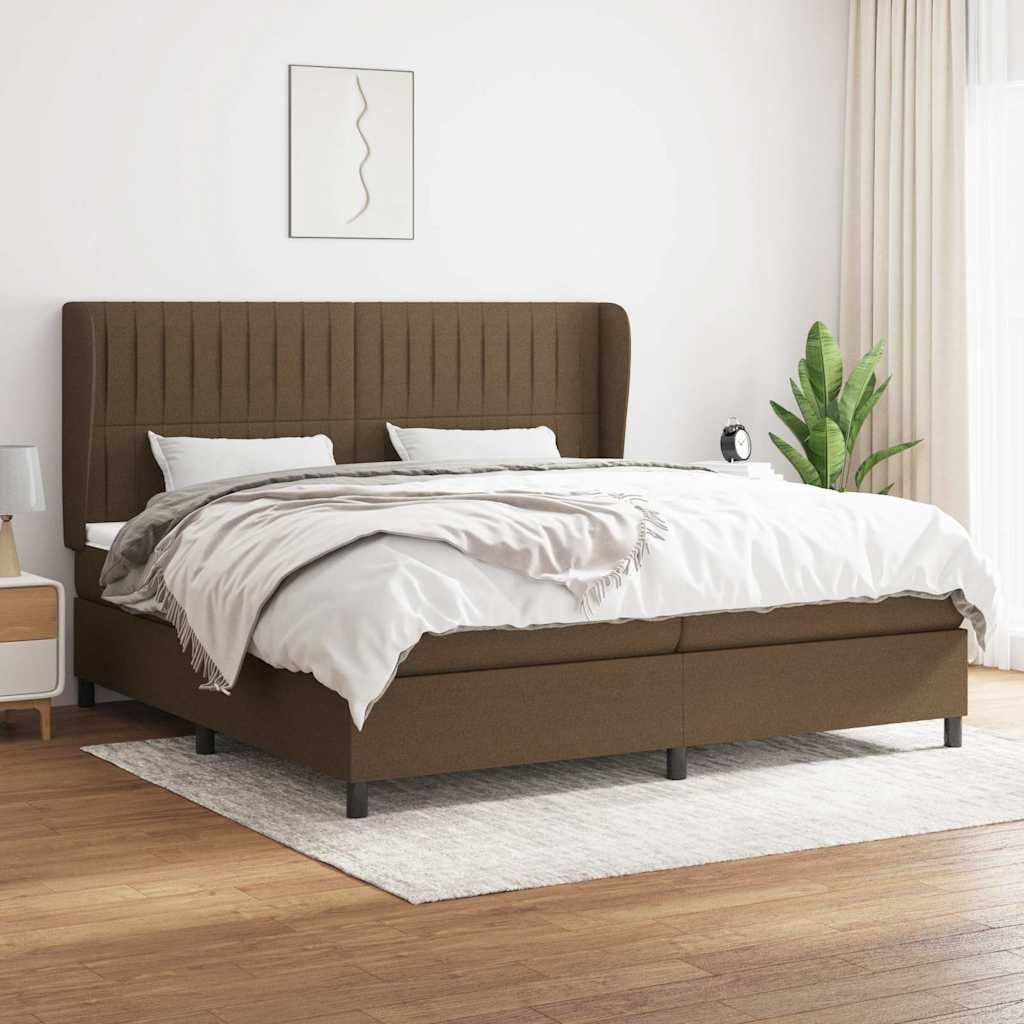vidaXL Boxspring met matras stof donkergrijs 160x200 cm