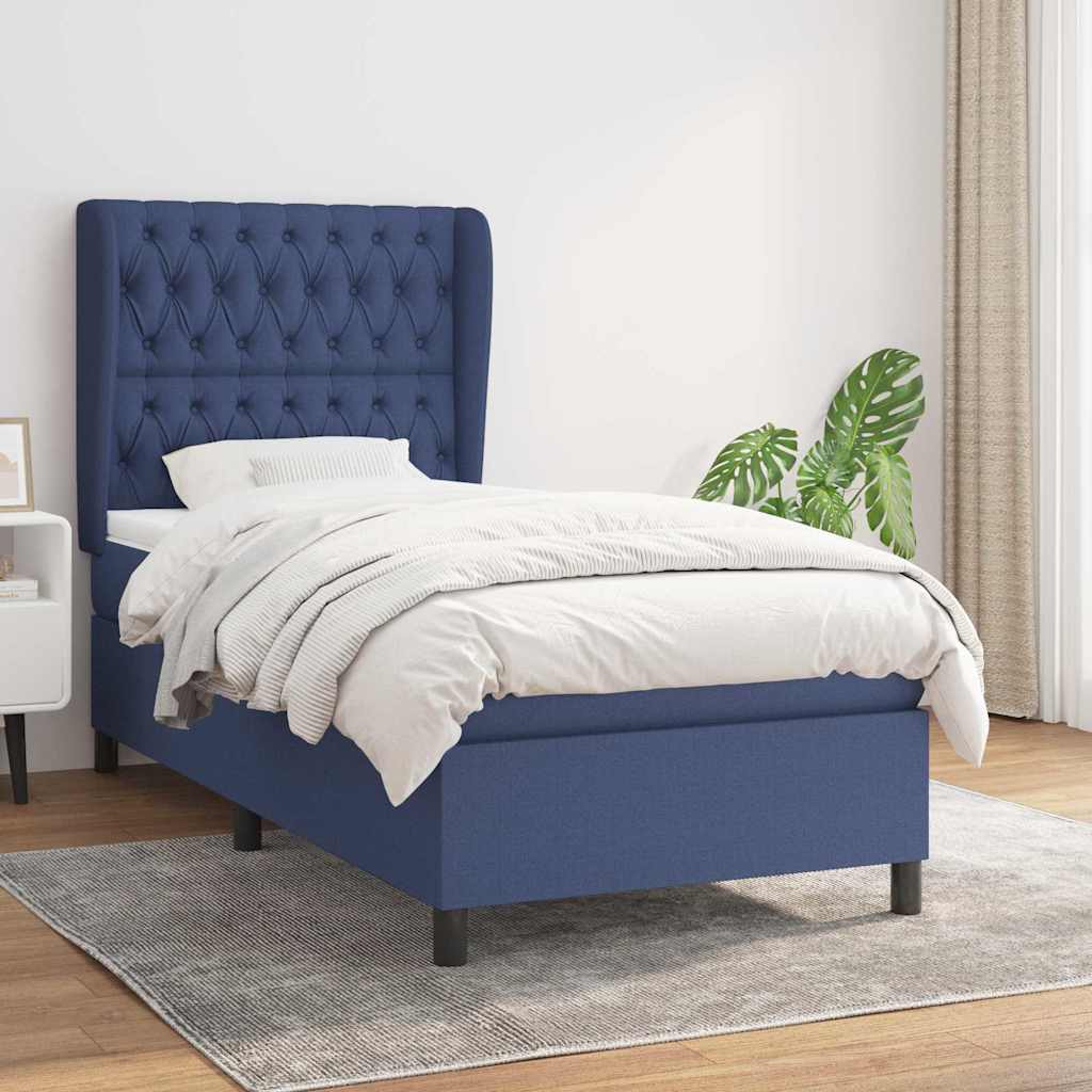 vidaXL Boxspring met matras stof donkergrijs 160x200 cm