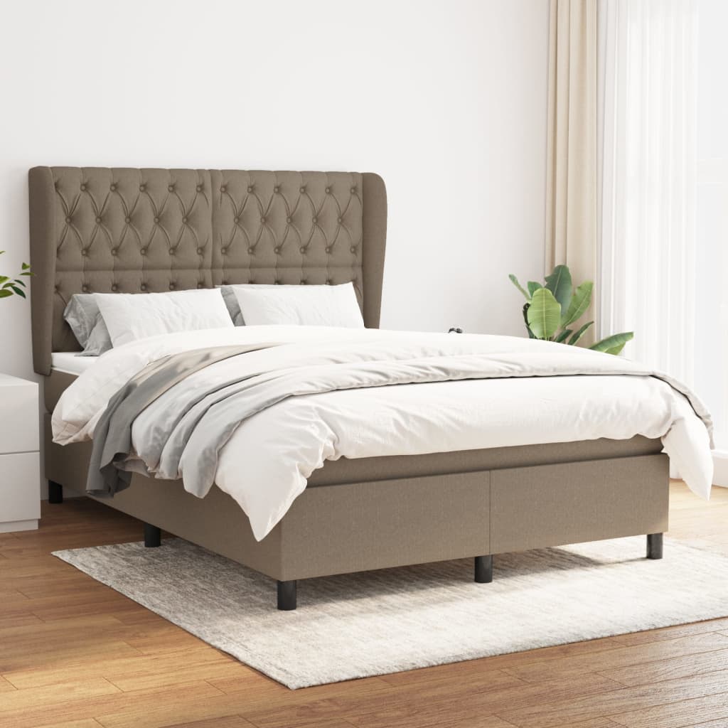 vidaXL Boxspring met matras stof donkergrijs 160x200 cm