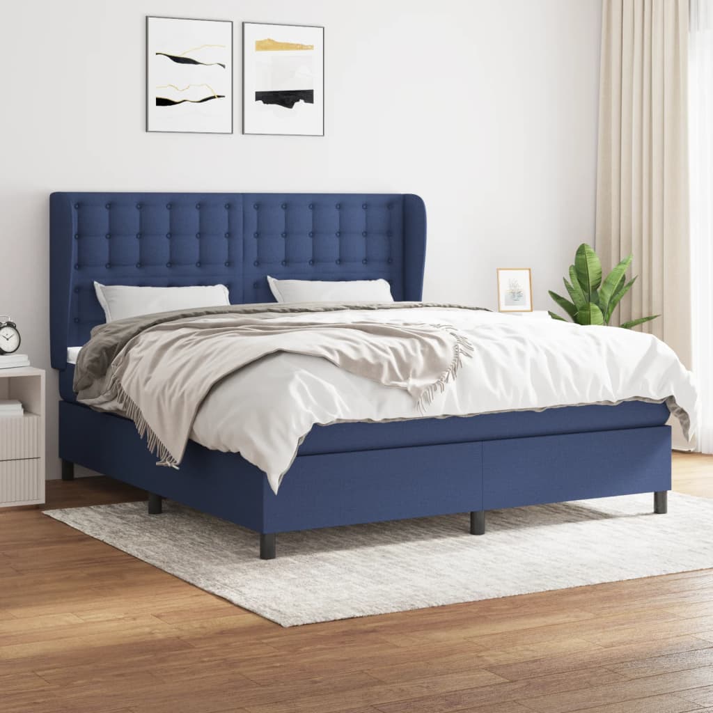 vidaXL Boxspring met matras stof donkergrijs 160x200 cm