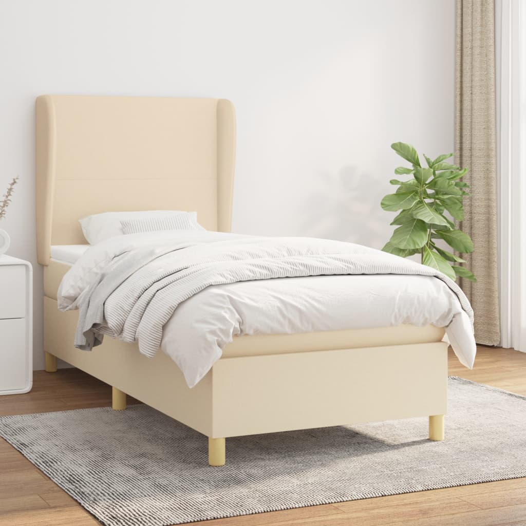 vidaXL Boxspring met matras stof donkergrijs 80x200 cm
