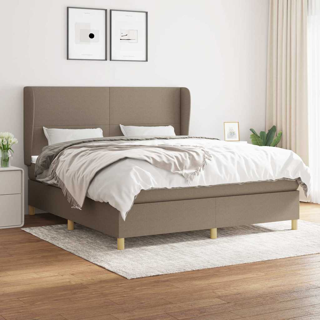 vidaXL Boxspring met matras stof donkergrijs 80x200 cm