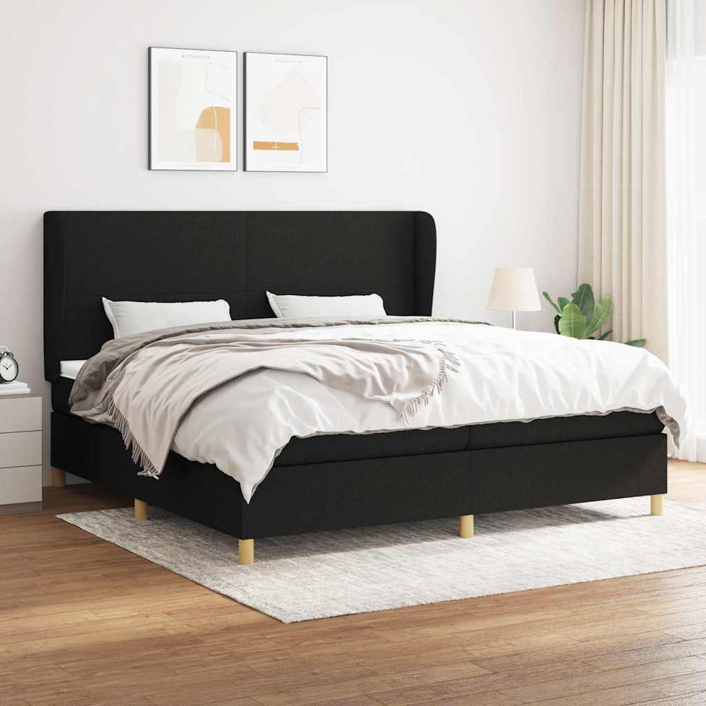 vidaXL Boxspring met matras stof donkergrijs 80x200 cm