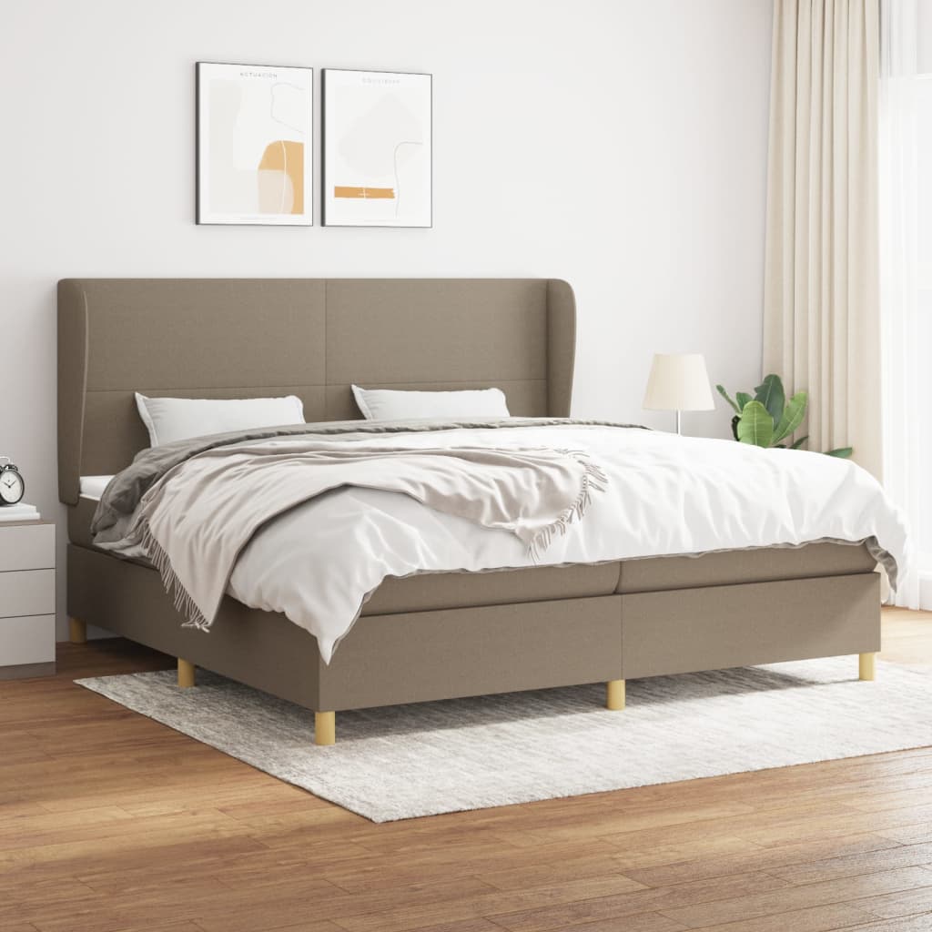 vidaXL Boxspring met matras stof donkergrijs 80x200 cm
