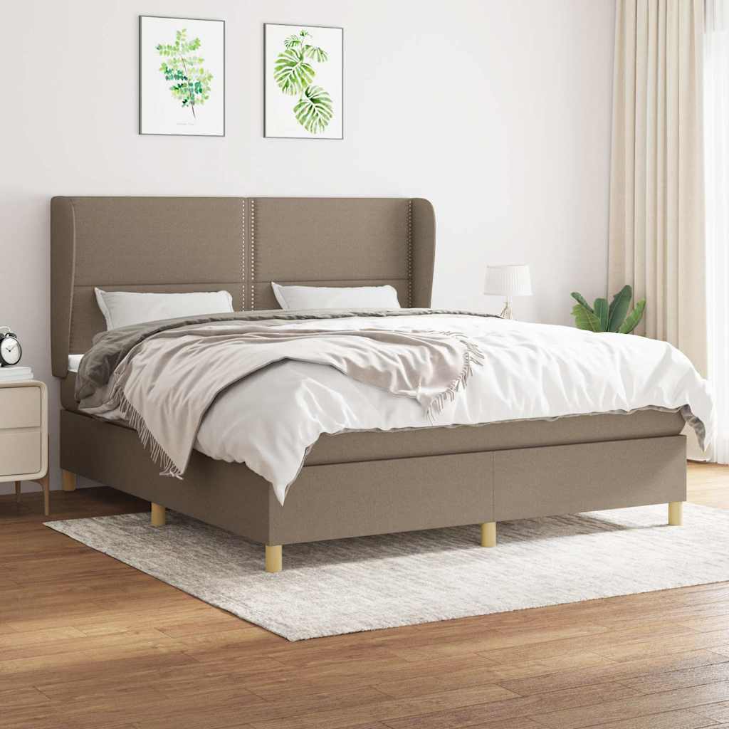 vidaXL Boxspring met matras stof donkergrijs 80x200 cm