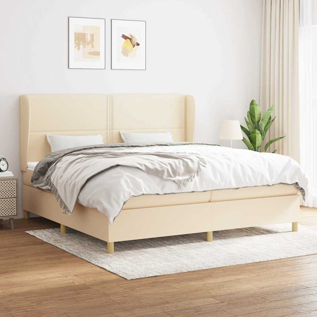 vidaXL Boxspring met matras stof donkergrijs 80x200 cm