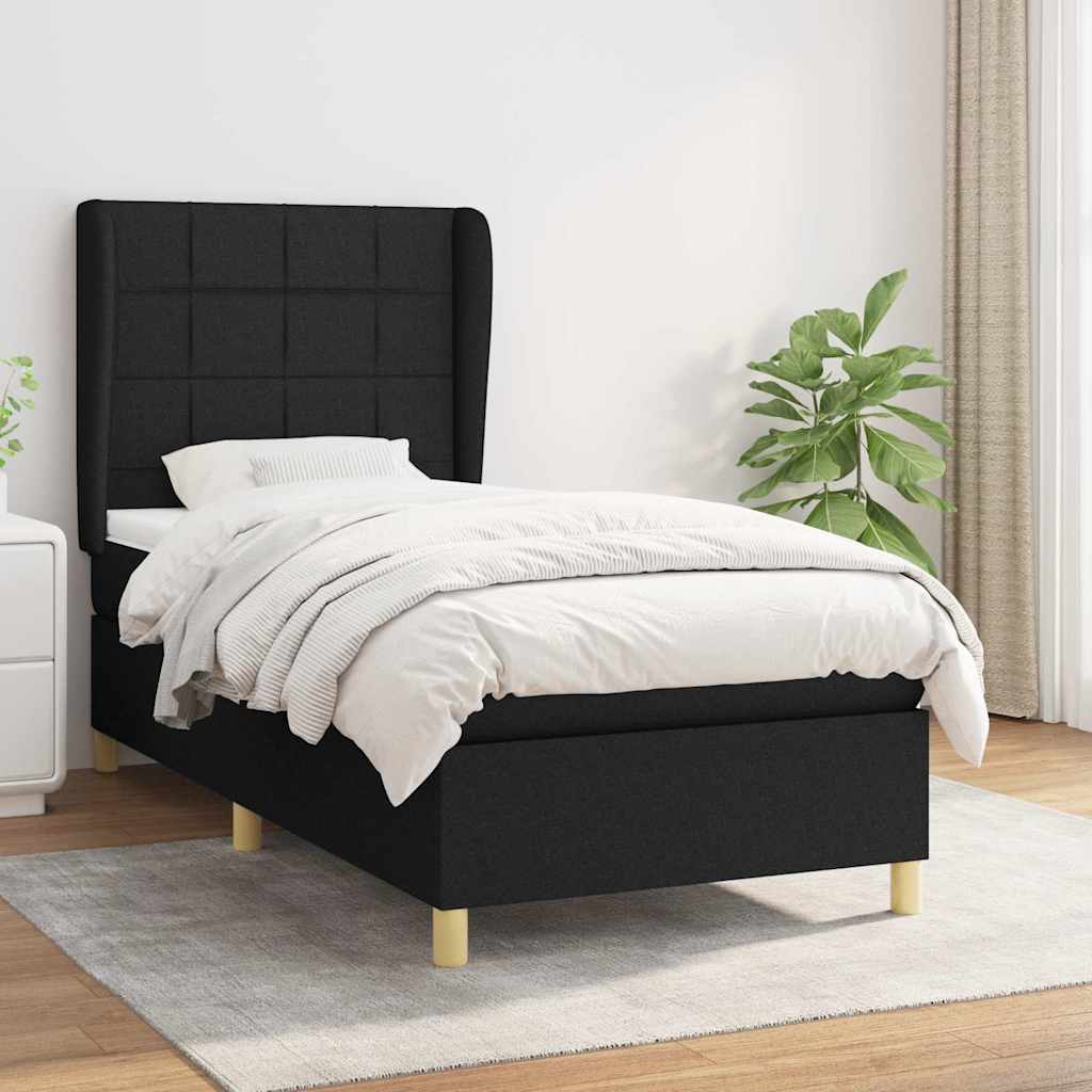 vidaXL Boxspring met matras stof donkergrijs 80x200 cm