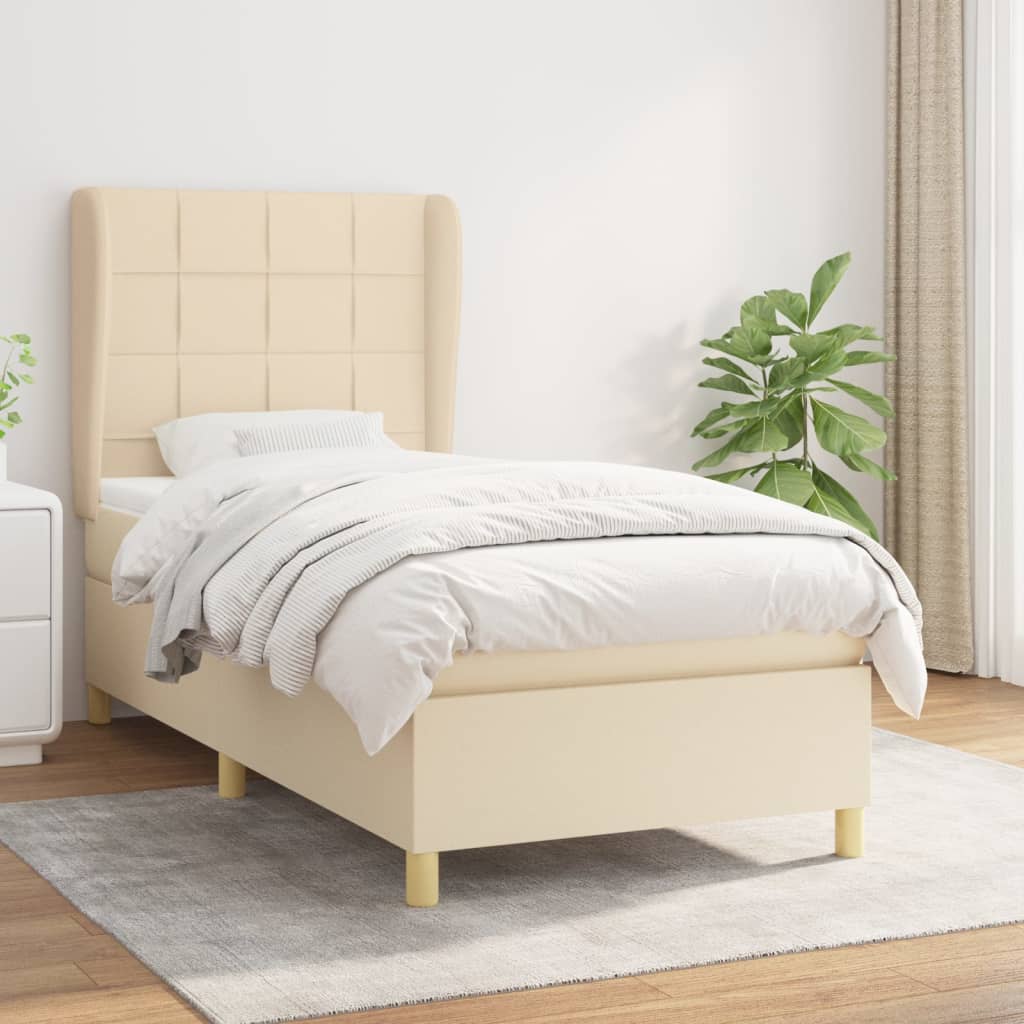 vidaXL Boxspring met matras stof donkergrijs 80x200 cm