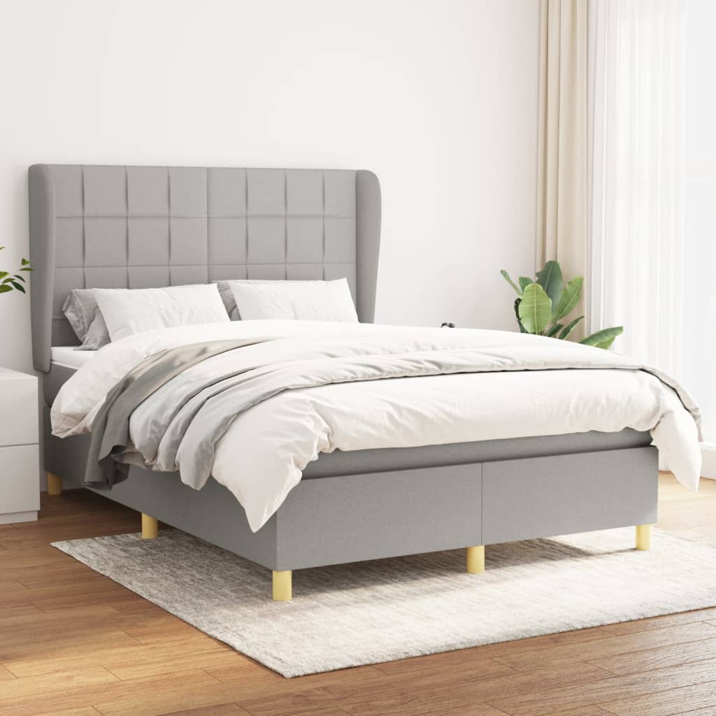 vidaXL Boxspring met matras stof donkergrijs 80x200 cm