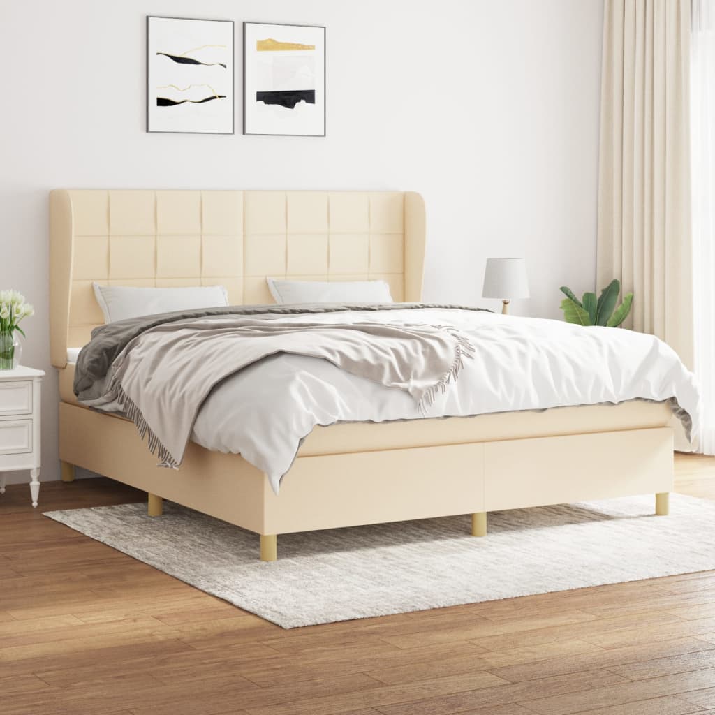 vidaXL Boxspring met matras stof donkergrijs 80x200 cm