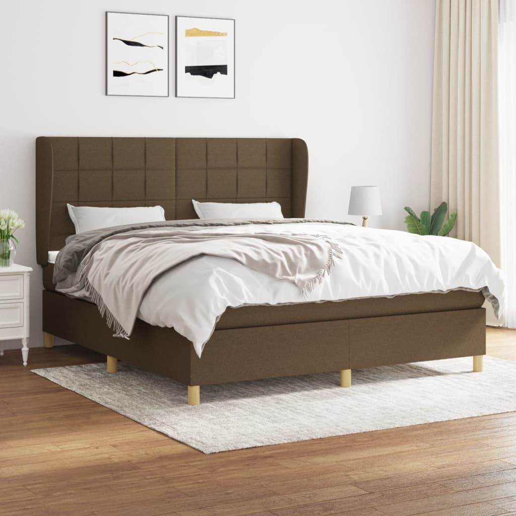 vidaXL Boxspring met matras stof donkergrijs 80x200 cm