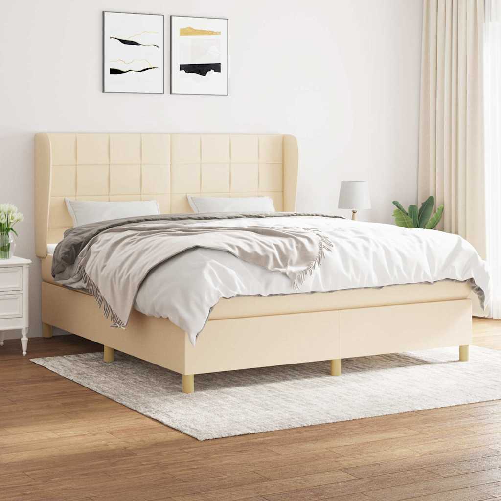 vidaXL Boxspring met matras stof donkergrijs 80x200 cm