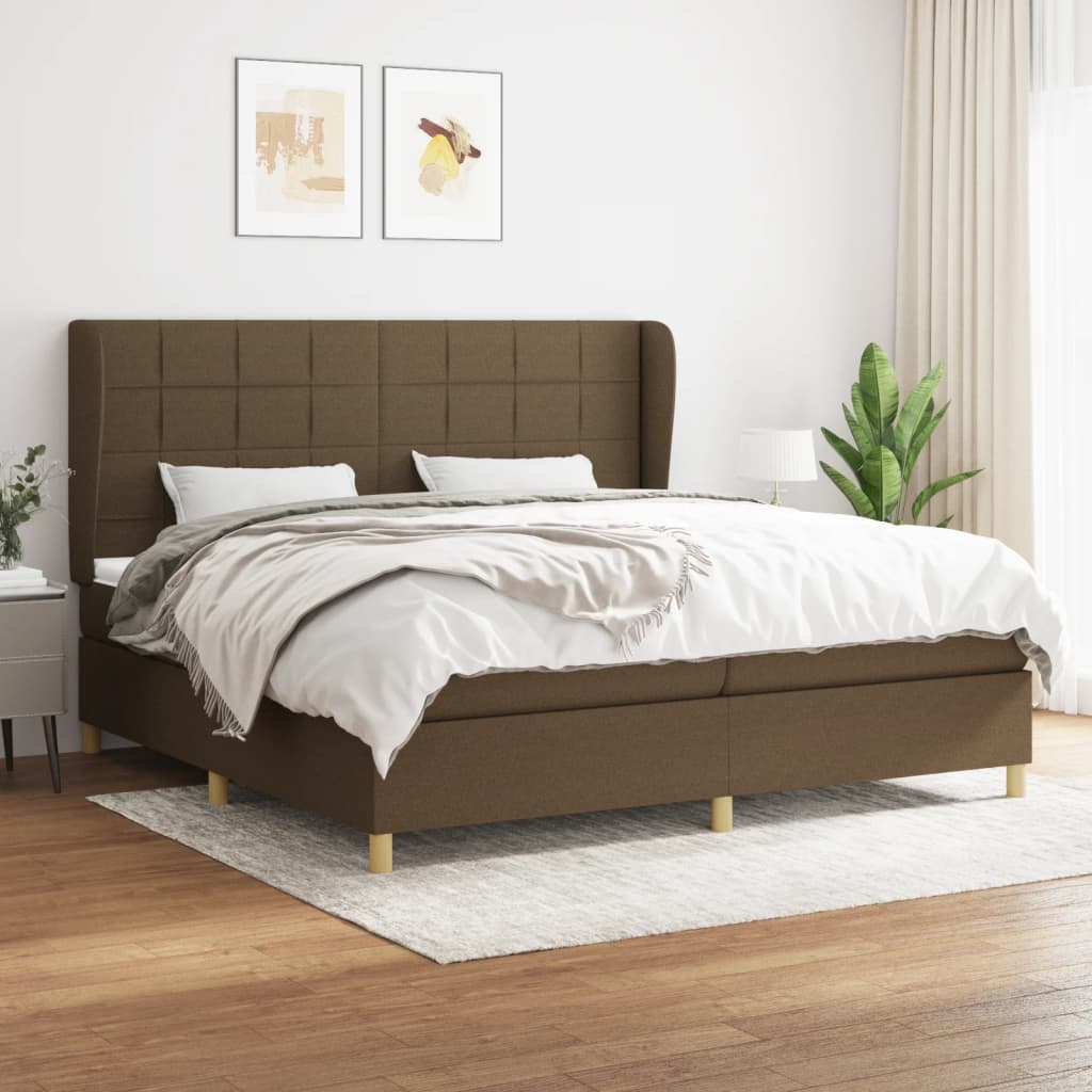 vidaXL Boxspring met matras stof donkergrijs 80x200 cm