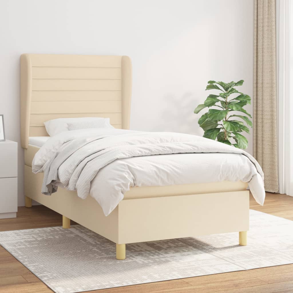 vidaXL Boxspring met matras stof donkergrijs 80x200 cm