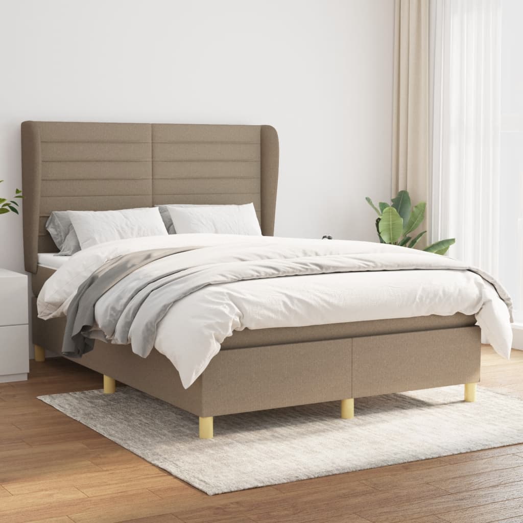 vidaXL Boxspring met matras stof donkergrijs 80x200 cm